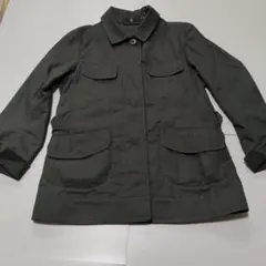 ユニクロ +J コットンリネン サファリジャケット カーキ S