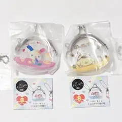 サンリオ　がまぐちキーホルダー　ポムポムプリン　ウサハナ　2点セット