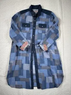 河谷シャツ ロングシャツ オーロラ シャツ デニム シャツワンピース 