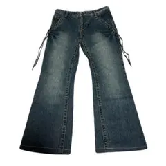 y2K 00s custom culture サイドストリング フレア　デニムのサムネイル