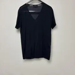 laf... 半袖Vネックニット ブラック