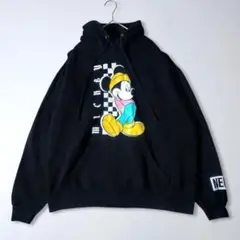 ディズニー　NEFF　コラボ　スウェットパーカー　ミッキーマウス　プリント　黒