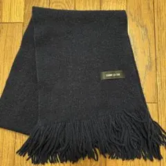 COMME CA ISM ネイビー マフラー フリンジ付き