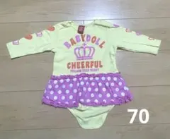 BABYDOLL ドット柄ロンパース 70