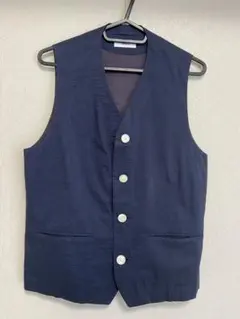 SHIPS ネイビー ボタン付き ベスト