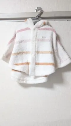 ほぼ新品　ジェラートピケ ベビーポンチョ フード付き　ご希望の場合ソックスあり