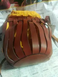 APRILE & APRILE ショルダーバッグ ブラウン/イエロー