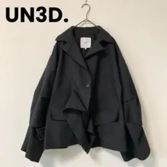 UN3D.／アンスリード　ショートオリガミトレンチコート　ブラック　Fサイズ
