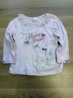 メゾピア100 トップス　長袖　ピンク　リボン