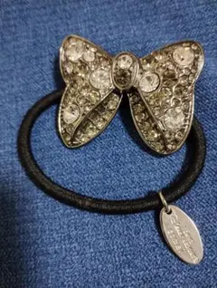 ミニーマウスリボン　ラインストーン　髪ゴム