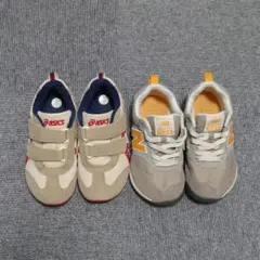 ASICS ベージュ NEWBALANCE 574 グレー　2足セット 18cm