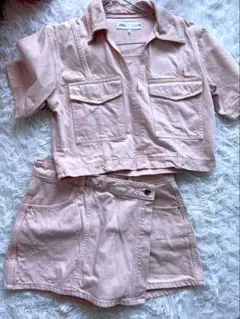 お値下げしました！ZARA ピンク デニムセットアップ