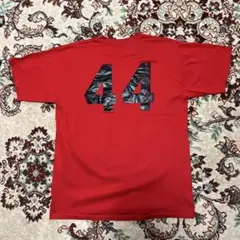 90s 00s バックプリント ナンバリング44 Tシャツ 赤 ギルダン 古着