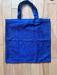 ビーズ刺繍 ハンドバッグ ネイビー - メルカリ