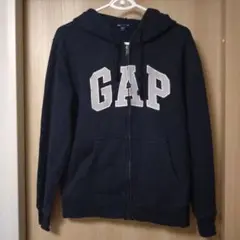 GAP　デカロゴ　 ネイビー　ジップアップパーカー