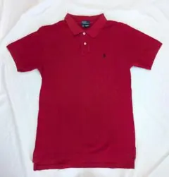 【Polo by Ralph Lauren】90sロゴ刺繍半袖ポロシャツ　レッド