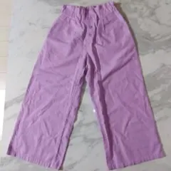 新品　GU パープル ワイドパンツ 　140