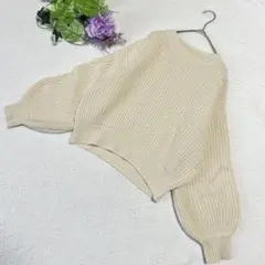 【ナイスクラップ】レディースニット　セーター　ベージュ　ゆったり　F