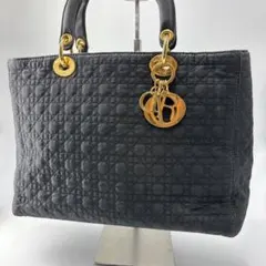 Dior レディ ディオール カナージュ ハンドバッグ 黒
