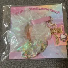 新品 マツケンサンバ×ハローキティコラボ アクリルチャーム付きシュシュ