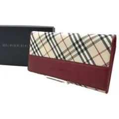 【未使用品】BURBERRY バーバリー ノバチェック がま口 二つ折り 長財布