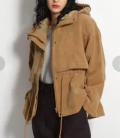 ニコアンド コーデュロイマンパ フードジャケット コート ブルゾン ジャンパー