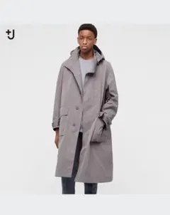 【美品】ユニクロ　ジルサンダー　＋J　オーバーサイズフーデッドロングコートー