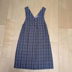 index チェック柄 Vネック ワンピース