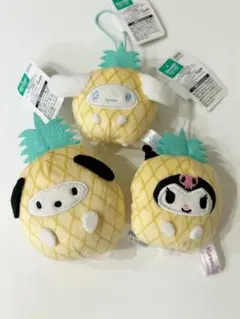 新品★ サンリオ　フルーツ着ぐるみマスコット　パイン　3つセット