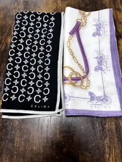 CELINE セリーヌ　大判ハンカチ　2枚セット