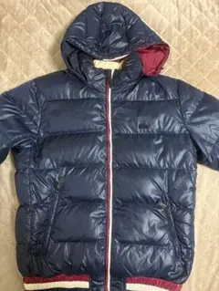 【美品】LACOSTEトリコロールダウンジャケット　48/3サイズ　紺