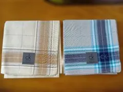 ck チェック柄ハンカチ 2枚セット