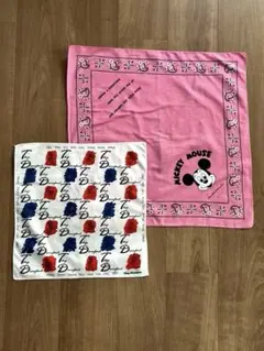 レトロなミッキーマウス バンダナ&　ドナルドダック TDLハンカチ