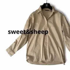【sweet&sheepスイートアンドシープ】キャメルベージュ長袖シャツ