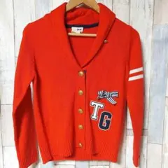 TOMYGIRL⭐️ニットカーディガン　ボーダーリボン　フェルト　金ボタン