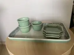 緑釉　小皿　セット