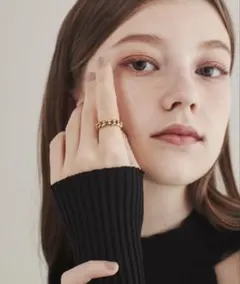 【 金属アレルギー対応 】 チェーンデザインリング サージカルステンレス　11号