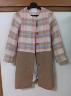 プロポーションボディドレッシング　チェック柄ロングコート サイズ2