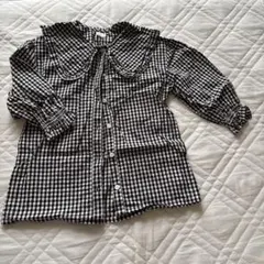 petit main ギンガムチェックブラウス