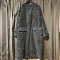 1980s ノーカラー　ロングコート