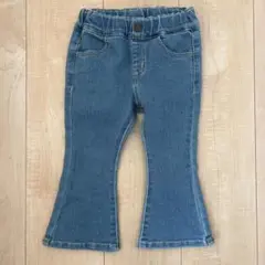 しまむら　little WEEKEND フレアデニムパンツ　90