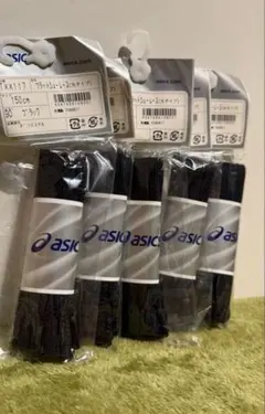 ASICS TXX117 フラットシューレース 50cm ブラック 5個セット