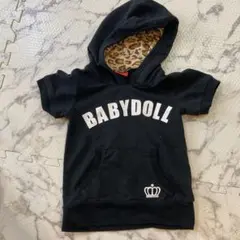 BABYDOLL フード付きTシャツ ブラック90