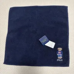 Polo クマ刺繍 ネイビー タオル