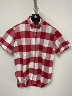 BEAMS HEART 半袖シャツ チェック柄 レッド Lサイズのサムネイル