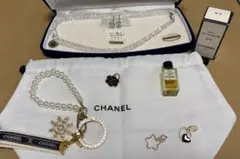 CHANEL 雑貨と・クリスタルネックレスイヤリングのセット