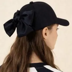 SHEIN キャップ 帽子 ブラック リボン