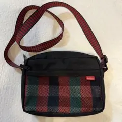 美品 familiar ファミリア 神戸ザック コラボ サコッシュ 赤 チェク柄
