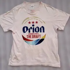 オリオンTシャツ　中古、ぴんくロゴ