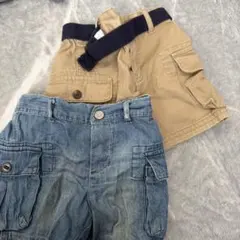 Polo デニムブルー ベージュ ショートパンツ 2点セット